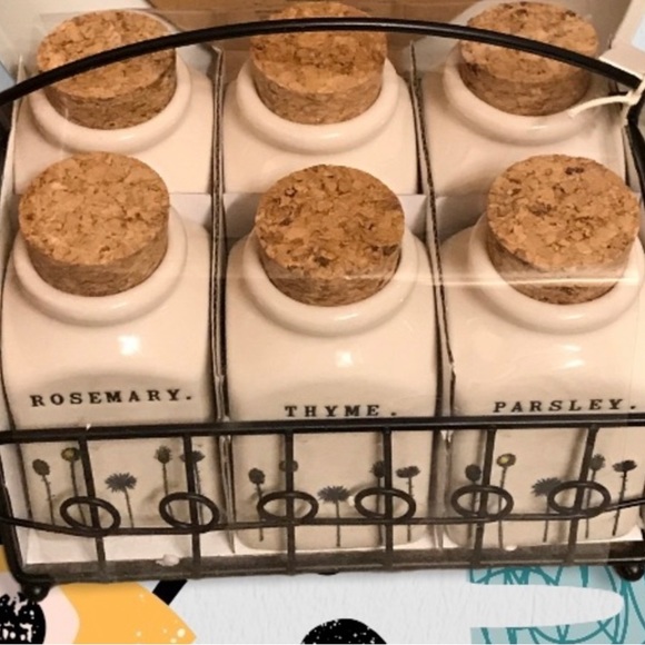 Rae Dunn Spice Rack and 6 Jars Rosemary Dill kitchen - Picture 3 of 3
